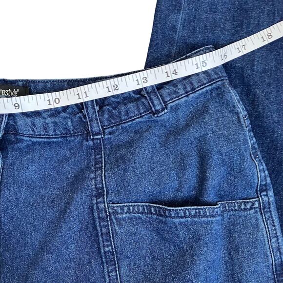 Metrostyle Sz 8 Vtg Y2K Relaxed Baggy Cargo Jeans Dark Wash Pockets Streetwear - Picture 13 of 16